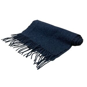 Phenix 100% Cashmere Knit Scarf 55" x 12" Dark Gray Fringe Classic Soft Warm